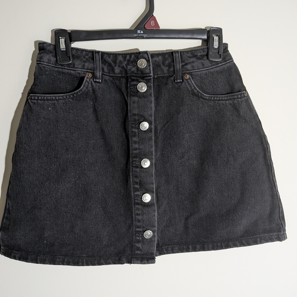 ASOS Petite Charcoal Button-Up Mini Skirt